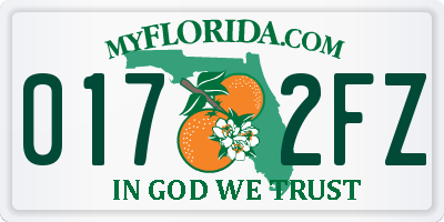 FL license plate 0172FZ