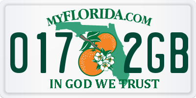 FL license plate 0172GB