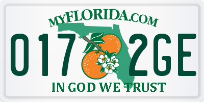 FL license plate 0172GE