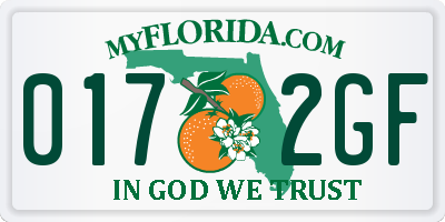 FL license plate 0172GF