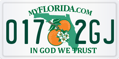 FL license plate 0172GJ