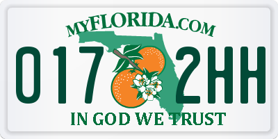 FL license plate 0172HH
