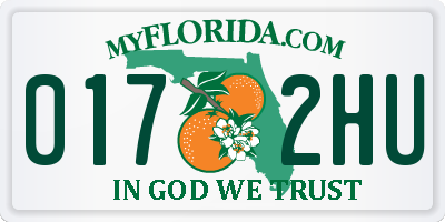 FL license plate 0172HU