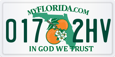 FL license plate 0172HV