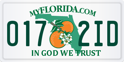 FL license plate 0172ID