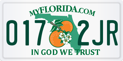 FL license plate 0172JR