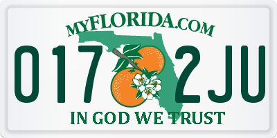 FL license plate 0172JU