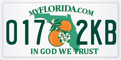 FL license plate 0172KB