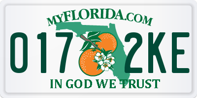 FL license plate 0172KE