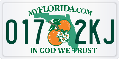 FL license plate 0172KJ