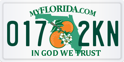 FL license plate 0172KN