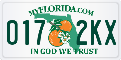 FL license plate 0172KX