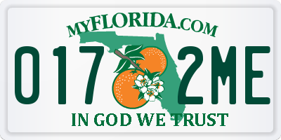 FL license plate 0172ME