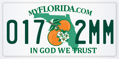 FL license plate 0172MM