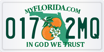 FL license plate 0172MQ