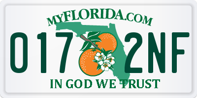 FL license plate 0172NF