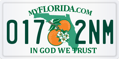 FL license plate 0172NM