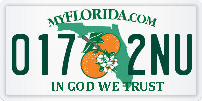 FL license plate 0172NU