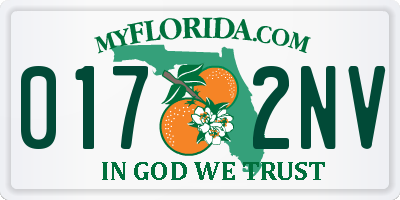 FL license plate 0172NV
