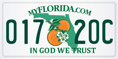 FL license plate 0172OC
