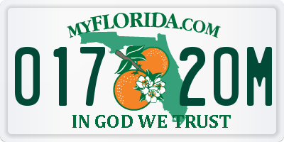FL license plate 0172OM