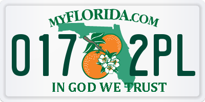 FL license plate 0172PL