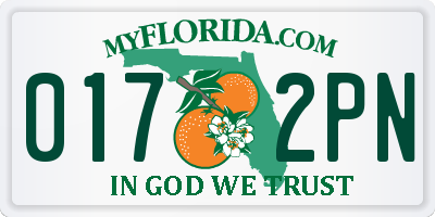 FL license plate 0172PN