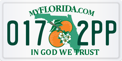 FL license plate 0172PP
