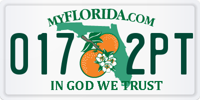 FL license plate 0172PT
