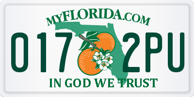 FL license plate 0172PU