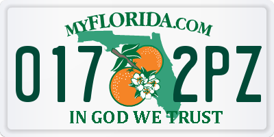 FL license plate 0172PZ