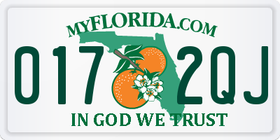FL license plate 0172QJ