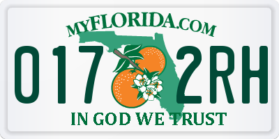 FL license plate 0172RH