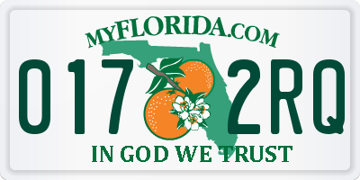FL license plate 0172RQ