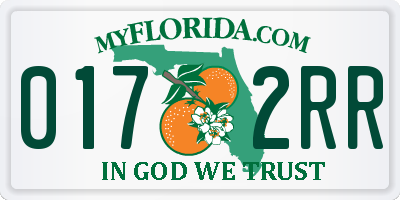 FL license plate 0172RR