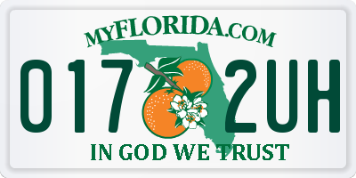 FL license plate 0172UH