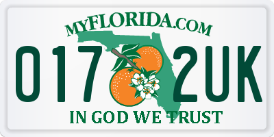 FL license plate 0172UK