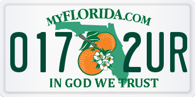 FL license plate 0172UR