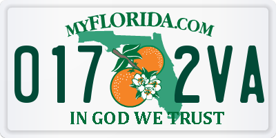 FL license plate 0172VA