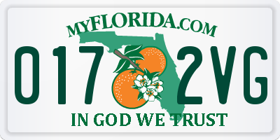 FL license plate 0172VG