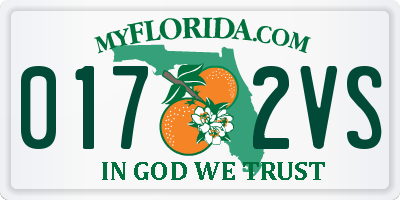 FL license plate 0172VS