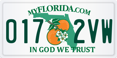 FL license plate 0172VW