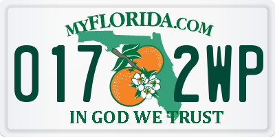 FL license plate 0172WP