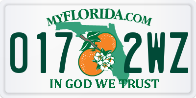 FL license plate 0172WZ