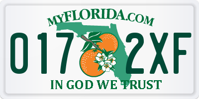 FL license plate 0172XF