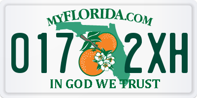 FL license plate 0172XH