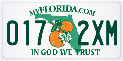 FL license plate 0172XM