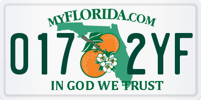 FL license plate 0172YF