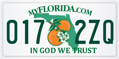 FL license plate 0172ZQ