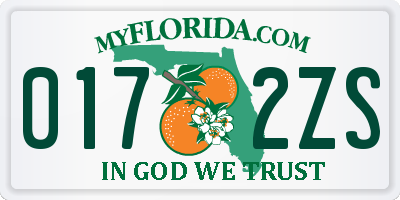 FL license plate 0172ZS